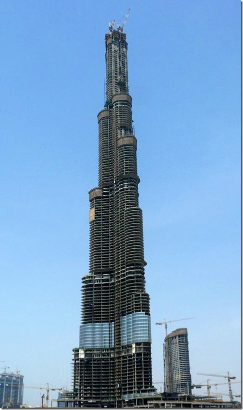 El Burj Dubai el 9 de agosto del 2007